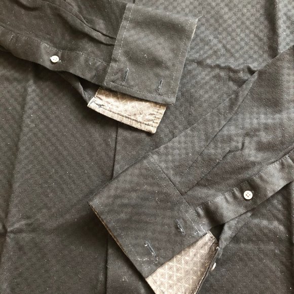 Banana Republic mens black knit dress shirt size M - Picture 5 of 7